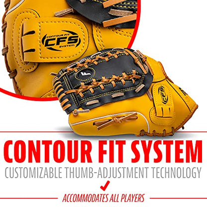Franklin Sports Field Master Baseball + Softball Glove - Field Master Adult + Youth Baseball + Softball Mitt - Men's + Women's Gloves - Right Hand Throw
