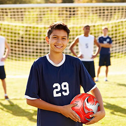 HyDren 4 Pcs Soccer Ball with Pump Official Size 4/5 Deflated Soccer Balls Bulk for Outdoor Indoor Practice Training Sport Gift for Kid Teen Youth Adult Back to School - size: Size 4, style: Stylish