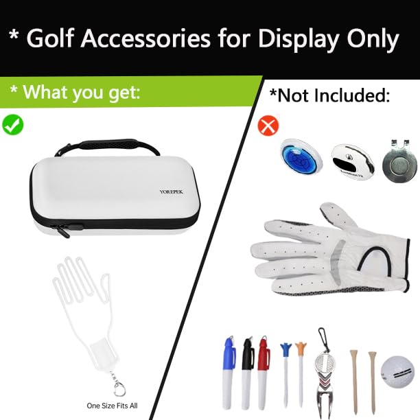 YOREPEK Golf Glove Holder with Removable Glove Shaper, Golf Valentines Gift, Protective Hard Shell Golf Accessories Case Bag with 2 Dividers Fits Balls, Tees, Markers, Cool Gifts for Golfers