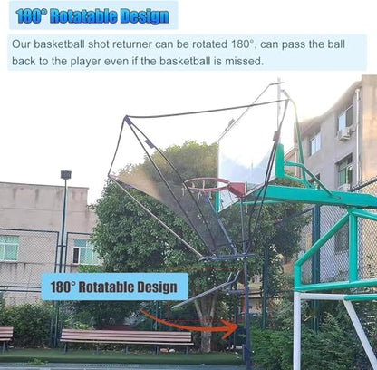 Basketball Practice Network Height-Adjustable Metal Basketball Rebounder for Basketball Shooting Drills Floor Standing, with Wheels Basketball Rebound Attachment for Indoor and Outdoor Use
