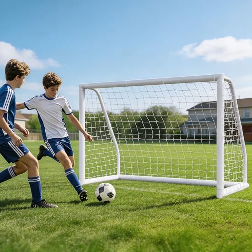 HomGarden Portable Soccer Goal for Backyard,12x6 / 10x6.5 / 8x5ft /6x4 Full Size Soccer Goals for Kids Adults Soccer Net Backyard Soccer Goals - size: 6*4ft
