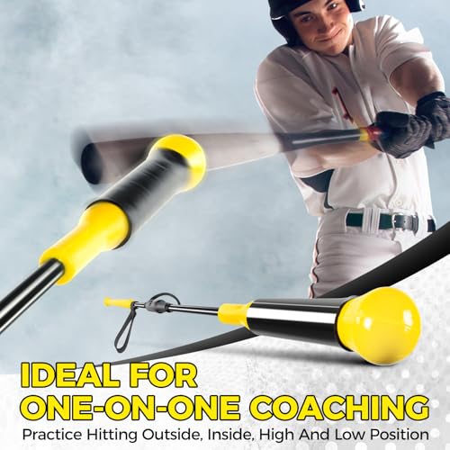 PLAYAPUT Hitting Trainer for Baseball and Softball, 52" Baseball Hitting Stick Practice Swing,Hitting,Batting,Easy Set Up & Take Down Swing Trainer Great for One-On-One Coaching Training Equipment