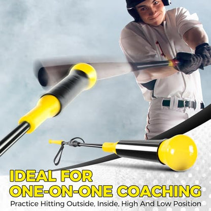 PLAYAPUT Hitting Trainer for Baseball and Softball, 52" Baseball Hitting Stick Practice Swing,Hitting,Batting,Easy Set Up & Take Down Swing Trainer Great for One-On-One Coaching Training Equipment