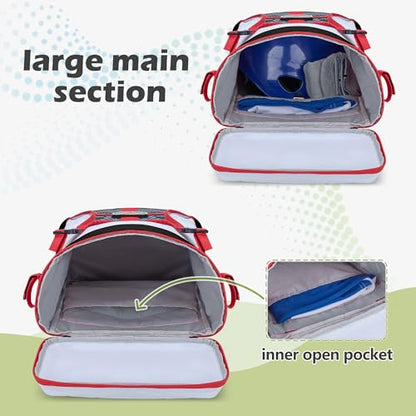 Smasrob Youth Baseball Bag for T Ball, Rec and Travel Ball, Softball Bag with Helmet Holder and Fence Hook - color: Black