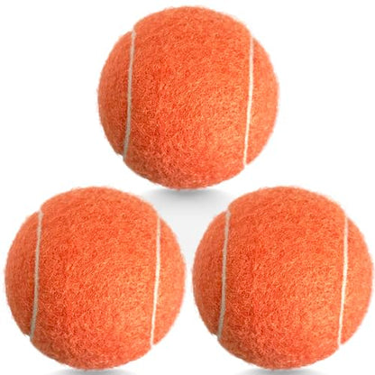 3 Pack Tennis Balls - Long Lasting Practice Balls for Tennis Beginners, Tennis Training Balls, Dog Fetch Toys - color: Orange