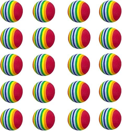 20PCS Golf Practice Balls, EVA Lightweight Sponge Balls for Indoor/Outdoor Golf Training,Adult Golfer Assistive Tools - color: Rainbow