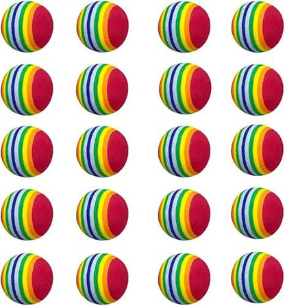 20PCS Golf Practice Balls, EVA Lightweight Sponge Balls for Indoor/Outdoor Golf Training,Adult Golfer Assistive Tools - color: Rainbow
