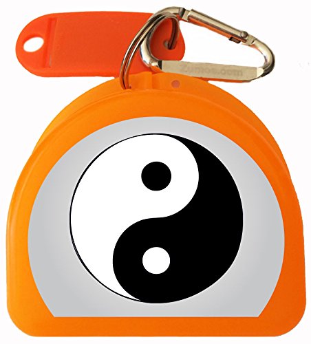 Sport Mouth Guard Case, Mouthguard - Ying & Yang - color: Orange