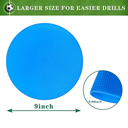 Spot Markers Rubber Floor Dots 9inch Non Slip Agility Dots Flat Cones for Kids Sports Soccer Basketball Training, Social Distancing, Preschool Kindergarten Classroom - style: 12Pcs Blue