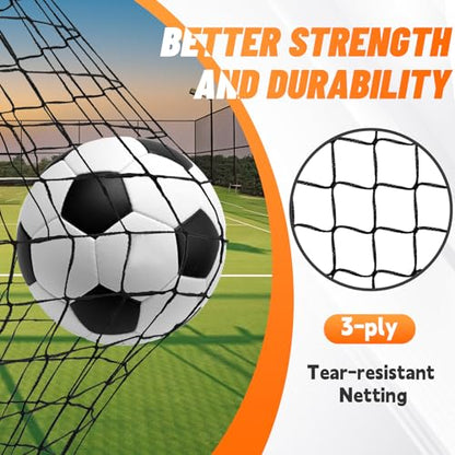 Bearwill Soccer Goal, Kids Soccer Goals for Backyard Set of 2, 4x3ft Portable Soccer Goal Pop Up Soccer Net, Kids Soccer Net Training Equipment with Soccer Ball, Ladder, Cones, Targets - color: Black
