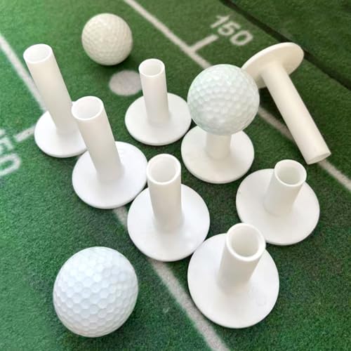 Rubber Golf Tees for Mats & Indoor Golf Simulators - 8 Pack Mixed Size for Driving Range & Indoor and Outdoor Golf Hitting Mats (US Sizes, 8 Sizes) - color: White