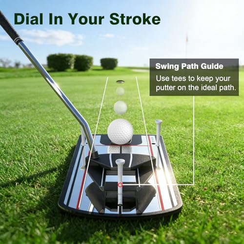 Golf Putting Mirror Training Aid, Alignment Training Tool for Putting Practice, Putter Mirror with Precision Lines for Eye & Shoulder Alignment, Portable Golf Putting Aid, 12" x 5.7"
