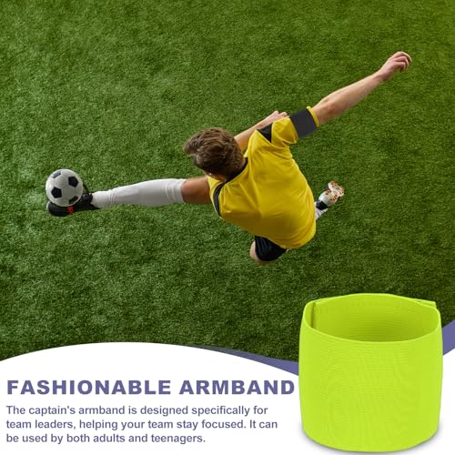 Soccer Captain Armband, Elastic Wrist Arm Bands Adjustable Player Team Leader Anti-Slip Badge Sports Accessories-Fit - color: Fluorescent Yellow