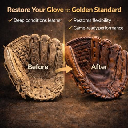 Rhino Wax - Baseball Golden Glove Break-in Kit - Oil for Ball Gloves, Mitt Conditioner, Glove Scrub, Daily Cleaner, Mallet, Wrap, Brushes, & 2 Microfiber Cloths - for Breaking in and Maintaining
