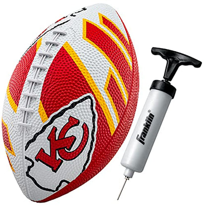 Franklin Sports NFL Team Footballs - Rubber Youth Mini Balls for All Teams - Kids 8.5" Football + Air Pump Sets - Official NFL Licensed