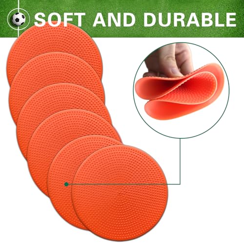 Poly Spot Markers 4.73 inch/10 inch 12 Pcs Non-Slip Rubber Agility Training Markers Floor Dots Flat Field Cones for Football, Soccer, Basketball, School Exercise Drills, Dance Practice - style: 4.73 inch 24 Pcs Yellow (TPE)
