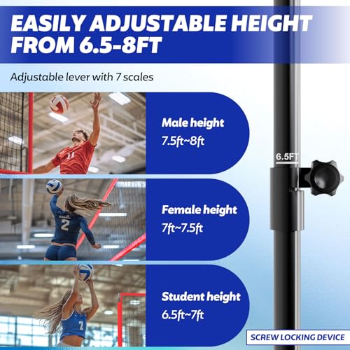 11 x 8 ft Volleyball Training Equipment Practice Net Station, Volleyball Trainer Equipment for Hitting and Serving Practice in The Backyard with 4 Adjustable Heights, l Bucket Trainer