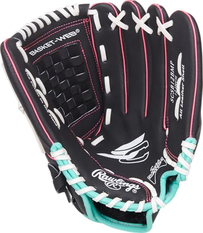 Rawlings | Sure Catch Series Youth Softball Glove - color: Black / Mint / Pink, size: 12"