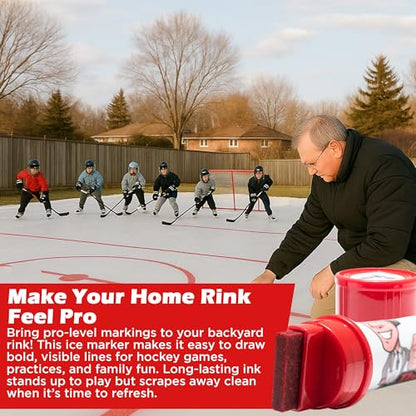 The Hockey Marker Ice Marker for Hockey Rink and Training - Line Marker for Center and Skill Lines, Designed for Ice Practice and Training Drills, Used by Coaches and Goalies - Red