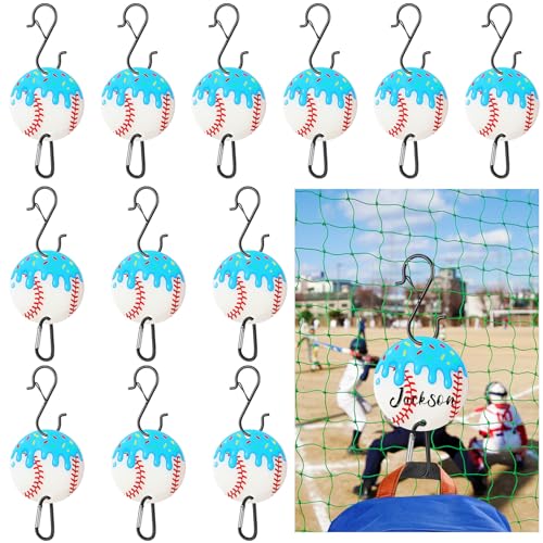 CroBlissful Bag Hook for Fence - Baseball & Softball Fence Hook, Sports Bat Bag Clip for Fences, Backpack Fences Hooks with Acrylic Board for Water Bottle Lover Player Gift (White,Icecream Baseball) - color: White, style: Icecream Baseball