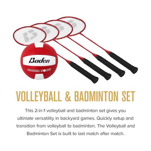 BadenBaden Champions Volleyball Badminton Combo Set - color: Black/Red