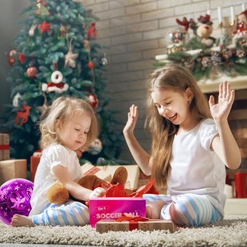 Size 4 Soccer Ball for Kids with Pump, Pink Soccer Ball for Girls, Indoor Outdoor Sports Toy for Birthdays, Holidays and Practice