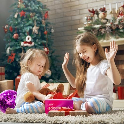 Size 4 Soccer Ball for Kids with Pump, Pink Soccer Ball for Girls, Indoor Outdoor Sports Toy for Birthdays, Holidays and Practice