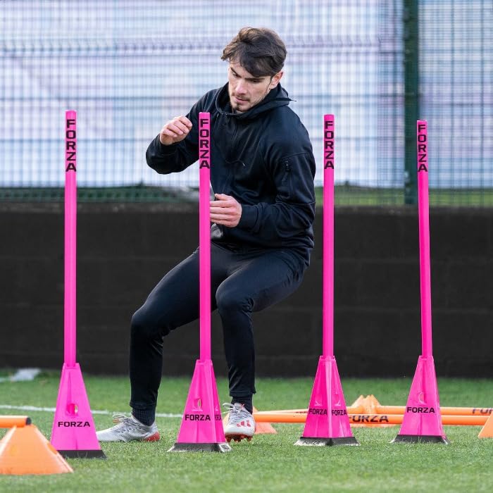 FORZA Cone & Hurdle Training Sets | Improve Your Speed & Agility Skills - Available in 3 Styles and 8 Colors - color: Pink, style: Pro Tri Cone