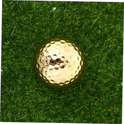 Toyvian Gold Two-Layer Golf Practice Ball Sturdy Training Tool for Putting Game for Indoor and Outdoor Use