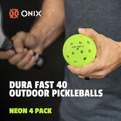 Onix Durafast 40 Pickleball Top Performance Engineered for Championship Play True Flight Competitive Ball - color: Neon