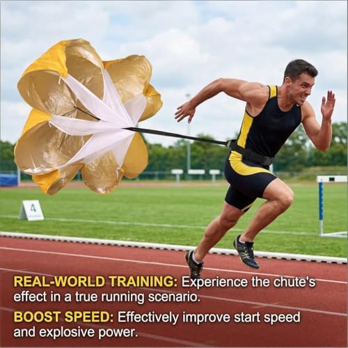 Football Kick Trainer Parachute Resistance with Adjustable Waist Strap for Youth Field, Backyard, Speed and Power Drills - color: Yellow