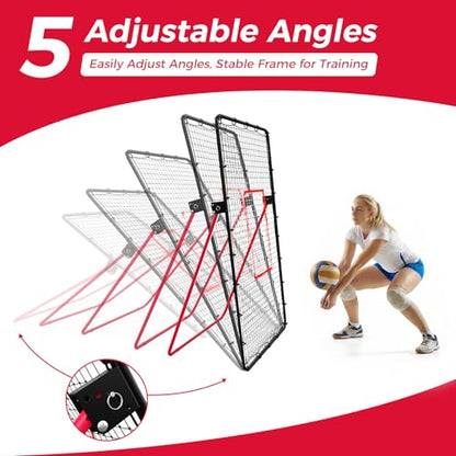 Adjustable Volleyball Rebounder Net, 7x4ft Large Bounce Back Training Net – Multi-Angle, Foldable & Sturdy, Easy Assembly, for Bumping, Spiking & Setting, Indoor & Outdoor Practice Equipment