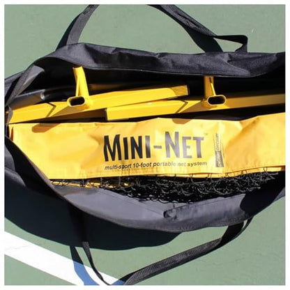 OnCourt Offcourt Quick Start Mini-Net Portable Tennis Net - 10' Wide with Carry Bag | Adjustable Height 30-64 inches | Indoor/Outdoor