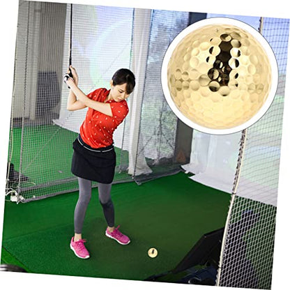 Toyvian Gold Two-Layer Golf Practice Ball Sturdy Training Tool for Putting Game for Indoor and Outdoor Use