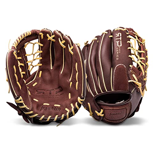 Franklin Sports Baseball Gloves - RTP Pro Adult + Kids Baseball Mitt - Outfield + Infield Gloves - size: 12.0" - Modified Trap Web