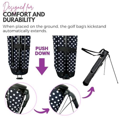 Taboo Fashion Sunday Golf Bags for Women - Lightweight Golf Range Bag with Self Flexing Stand and Shoulder Strap for Driving Range, Par 3 or Executive Course - color: City Lights