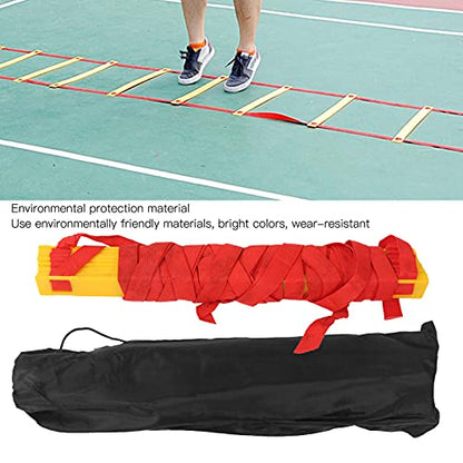 7M 14 Rung Agility Speed Training Ladder, Football Soccer Fitness Ladder with Storage Bag, Durable PP Plastic and Braided Belt for Athletes, Coaches, Home or Field Drills