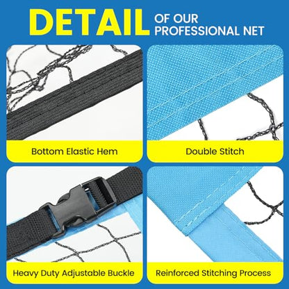 Pickleball Replacement Net 22ft x 3ft for Indoor or Outdoor Fits for Most Free-Standing Pickle Ball Frame, Pickleball Net Only
