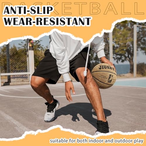 Professional Top-Grain Cowhide Basketball, Indoor Game Leather Ball for Competition & Training - color: Brown