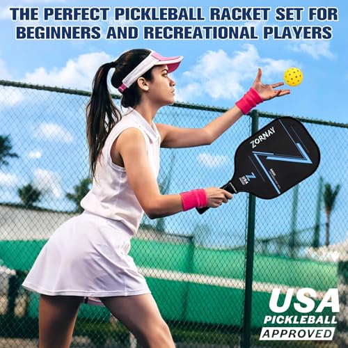 T300 Pickleball Paddles,16mm Pickleball Paddles Set of 2, USAPA Approved Carbon Lightweight Pickle Ball Rackets, Pickle Ball Racket Gift for Beginners, Men, Women, Couple