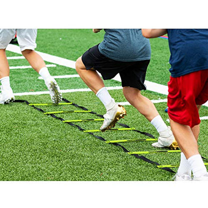 Adjustable Agility Ladder, 20' Sports Training Equipment with 12 Rungs for Speed Fitness - Football, Baseball, Soccer and Running Drills