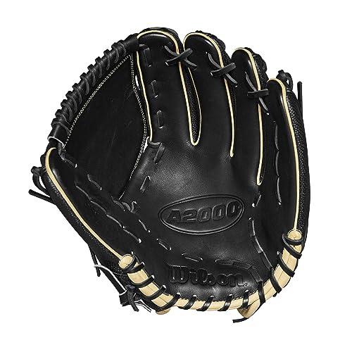Wilson A2000 Pitcher's Baseball Gloves - color: Black/Saddle Tan, size: 12"
