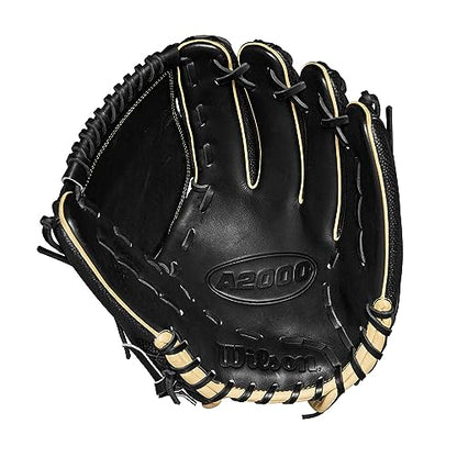Wilson A2000 Pitcher's Baseball Gloves - color: Black/Saddle Tan, size: 12"