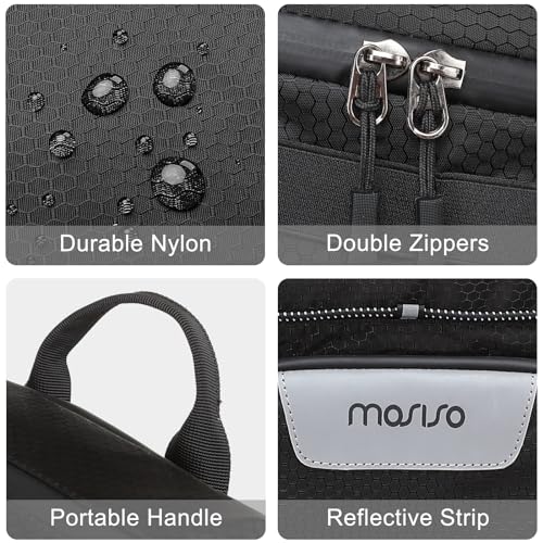 MOSISO Baseball Bat Bag, Large Capacity Baseball Backpack for Men Women, Lightweight Softball Equipment Backpack Catchers Gear Bag with Fence Hook & Shoe Compartment for Training Sports, Black