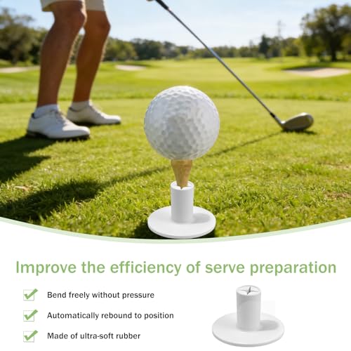 12 Pack Rubber Golf Tees for Mats, 2-Height Cross Base Non-Slip Design Practice Tees for Indoor Outdoor Driving Range and Simulator, for Golf Enthusiasts Home Practice and Training Aids