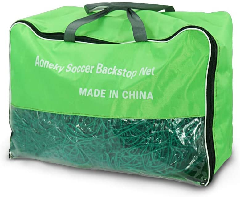 Aoneky Soccer Backstop Net - Heavy Duty Practice Barrier & Containment Net for Training, High Impact Hitting Netting, 10-15 x 10-60 Ft Sizes for Football/Soccer