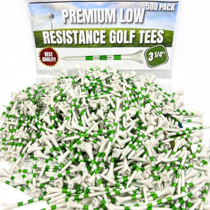 (50/150/500) Plastic Golf Tees 3 1/4 Best Golf Tees for Men, Unbreakable Golf Tees for Women, Long Golf Tees, Zero Friction Golf Tees, Tall Golf Tees Plastic Unbreakable, Reusable Golf Tee - size: 500