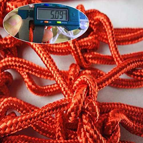 Basketball net 12 Loops Replacement Thicker Ropes Weaved All Weather Bright Coloured Endurable Environment Friendly Polypropylene - color: 1 PCS Red White