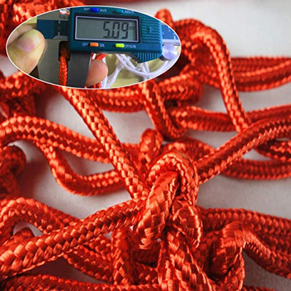 Basketball net 12 Loops Replacement Thicker Ropes Weaved All Weather Bright Coloured Endurable Environment Friendly Polypropylene - color: 1 PCS Red White