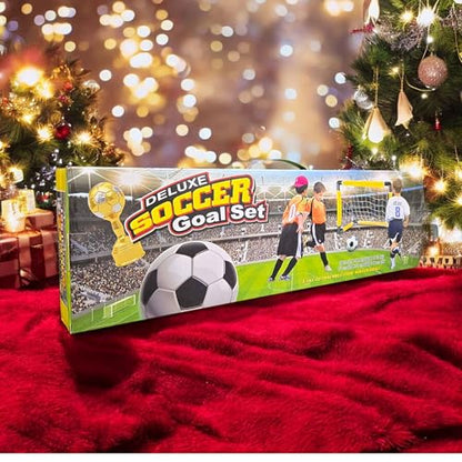 Mini Soccer Goal with Net Ball and Pump, Anchored Target for Shooting Drills, Easy Disassembly, Portable Sports Set for Yard Practice